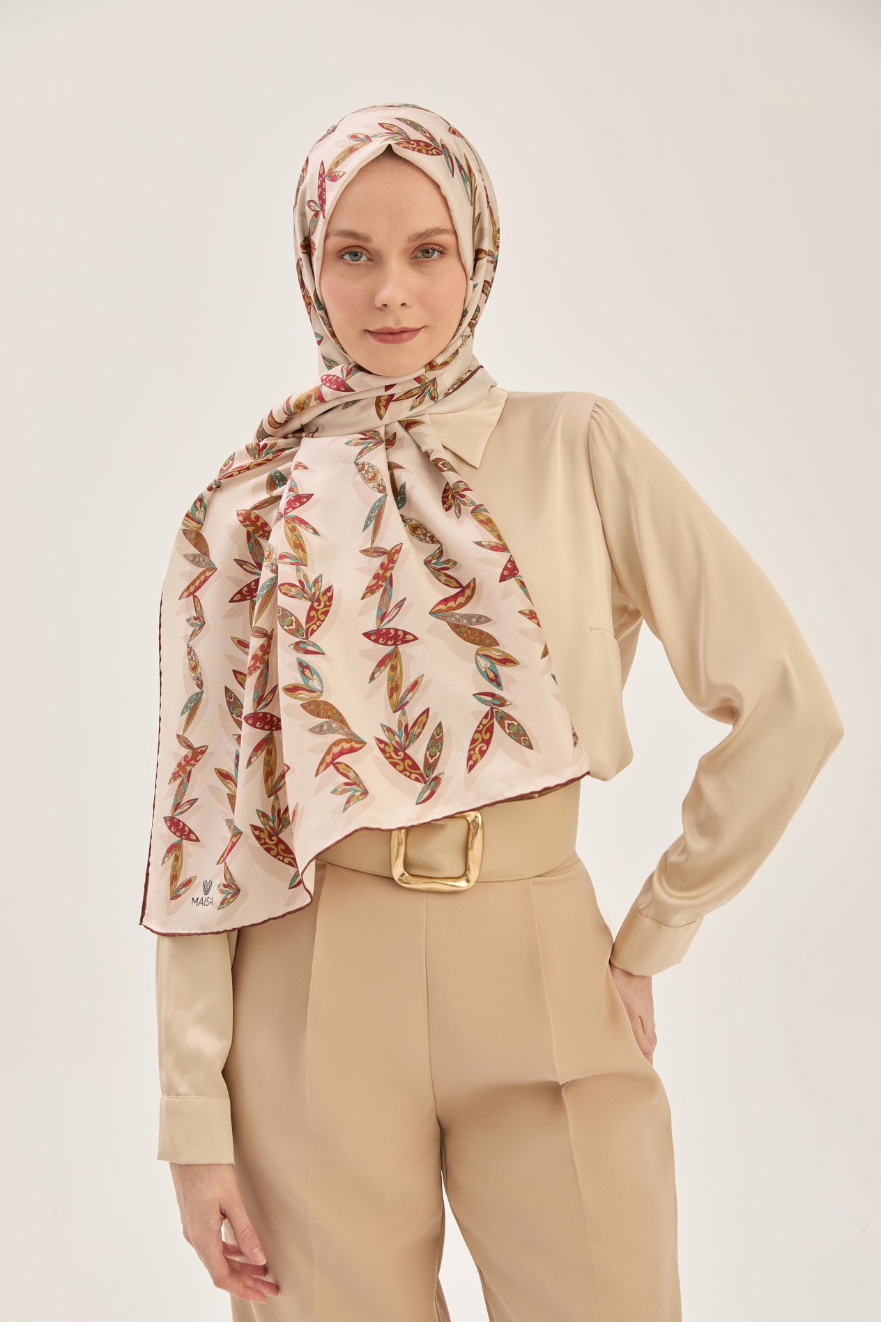 FER PAMUK İPEK ŞAL 70*190 CM - KAHVERENGİ