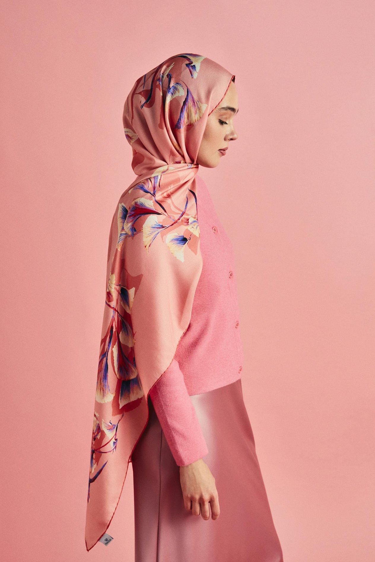 MİSK PAMUK İPEK ŞAL 70*190 CM - PEMBE