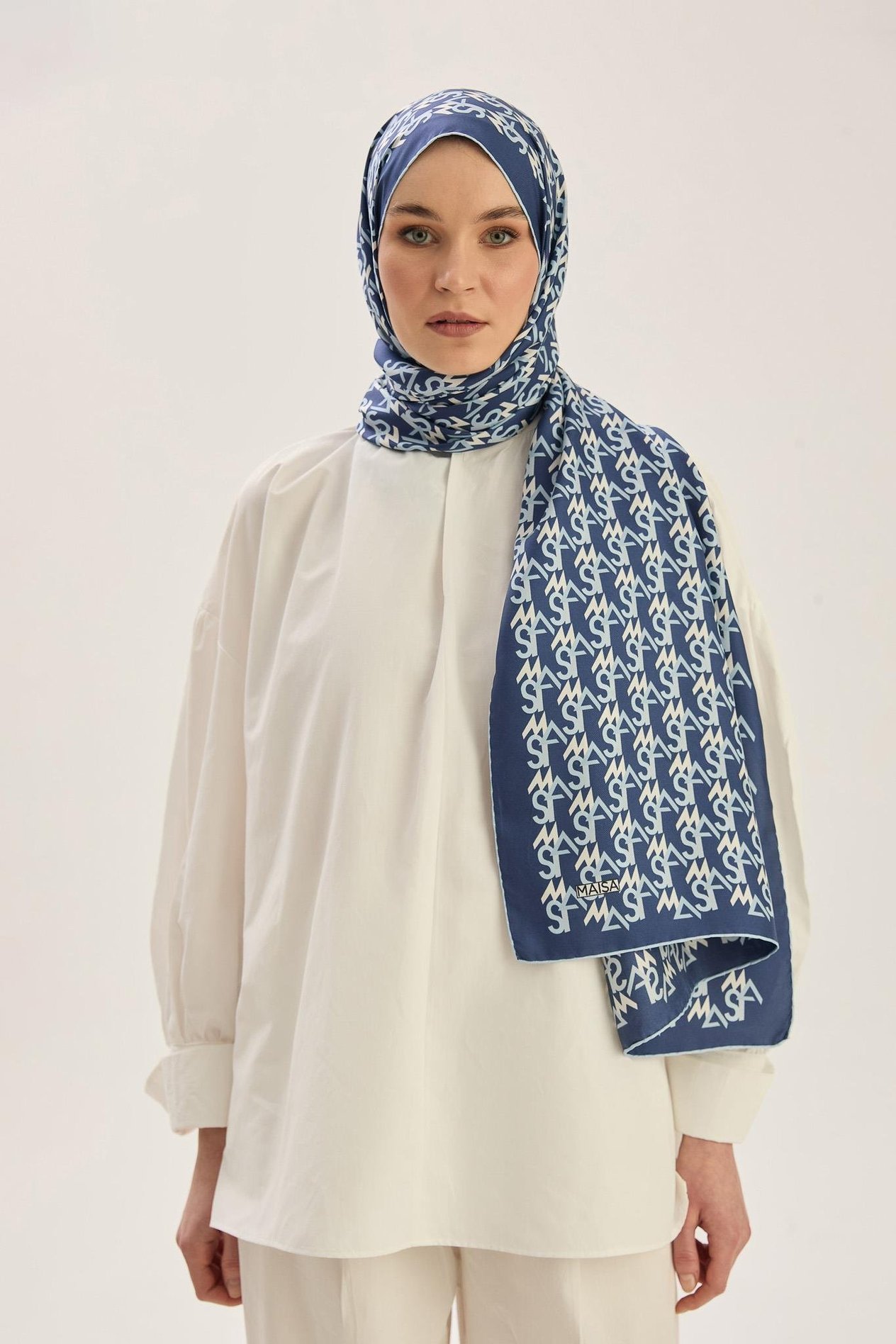REMZ MULBERRY İPEK ŞAL 70*190 CM - LACİVERT