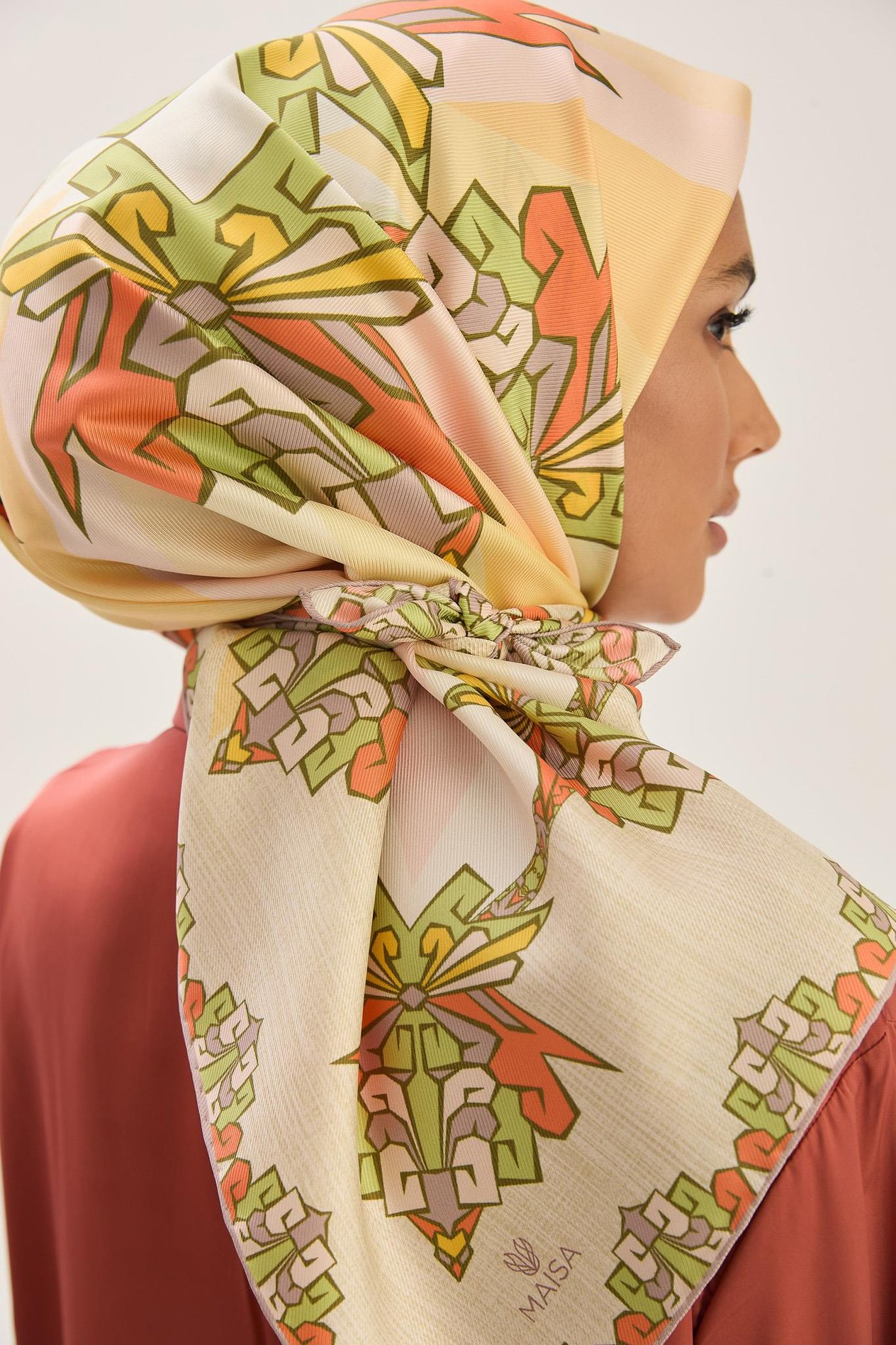 ŞİMAL MULBERRY İPEK EŞARP 90*90 CM - HAKİ