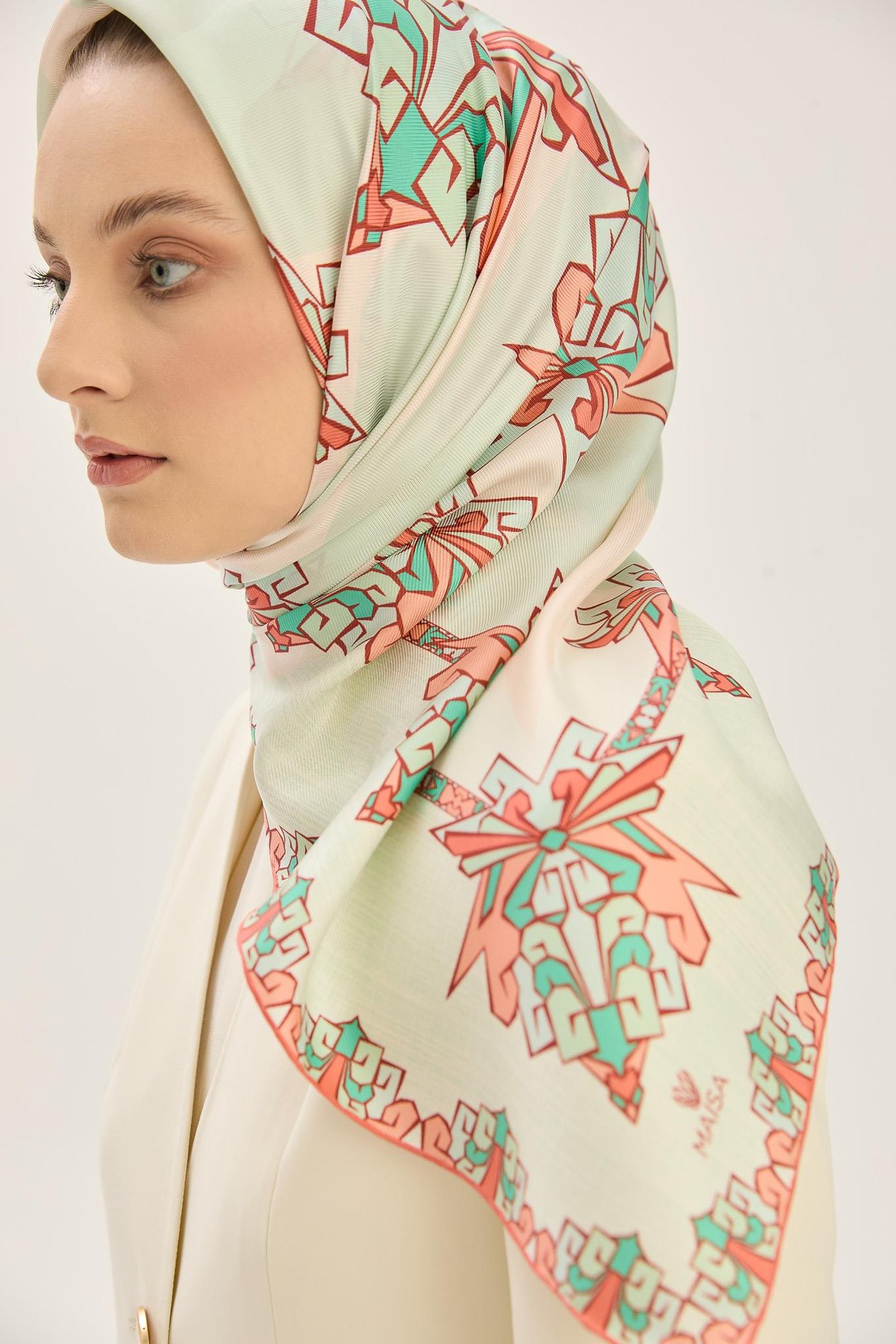ŞİMAL MULBERRY İPEK EŞARP 90*90 CM - MİNT YEŞİL