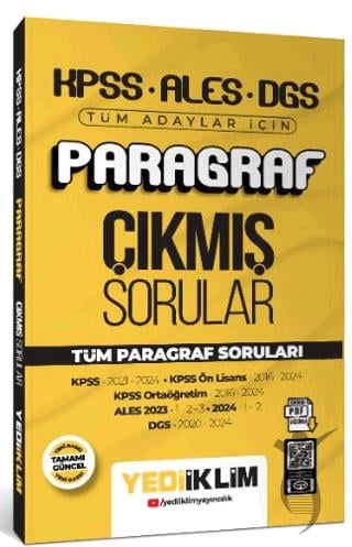 2025 KPSS ALES DGS Tüm Adaylar İçin Paragraf Tamamı PDF Çözümlü Çıkmış Sorular