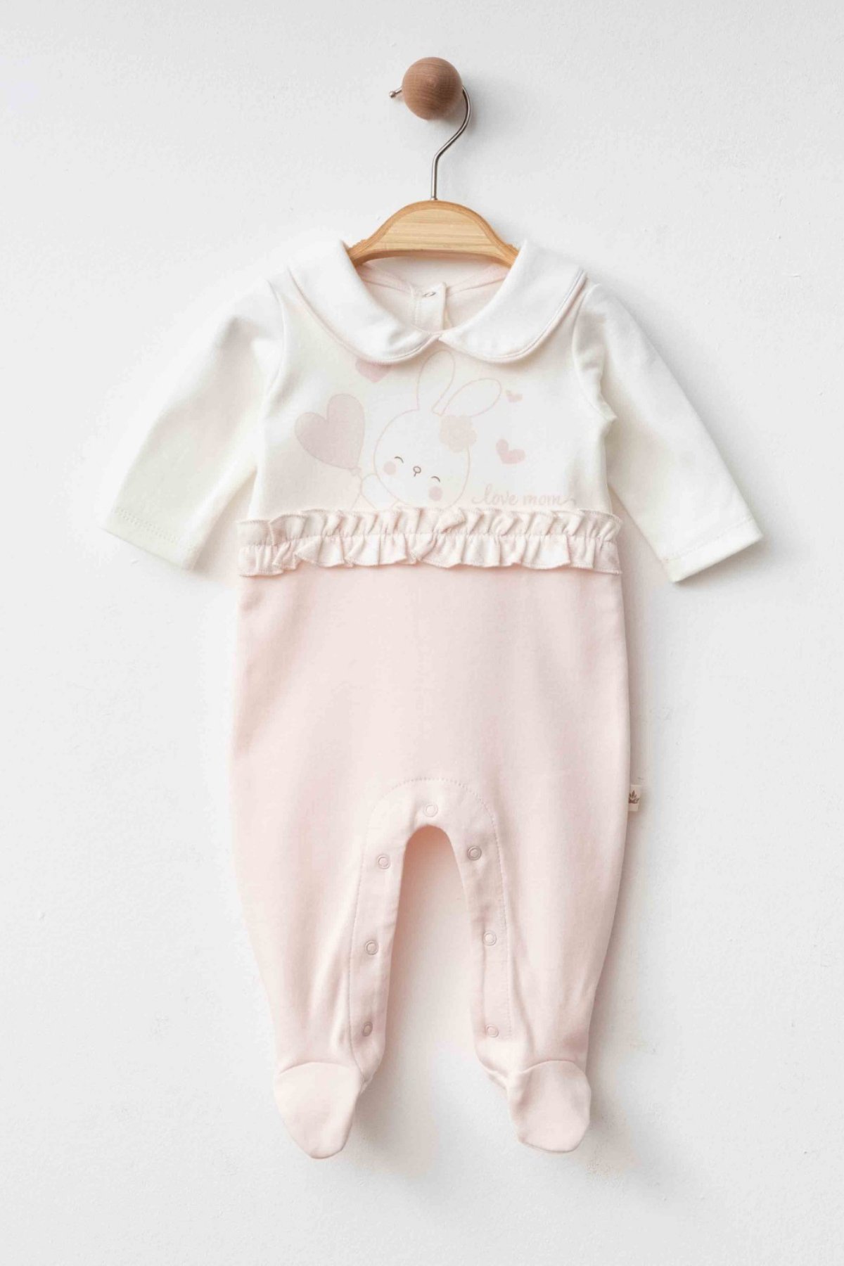 Tavşanlı Kız Bebe Tulum - Pembe