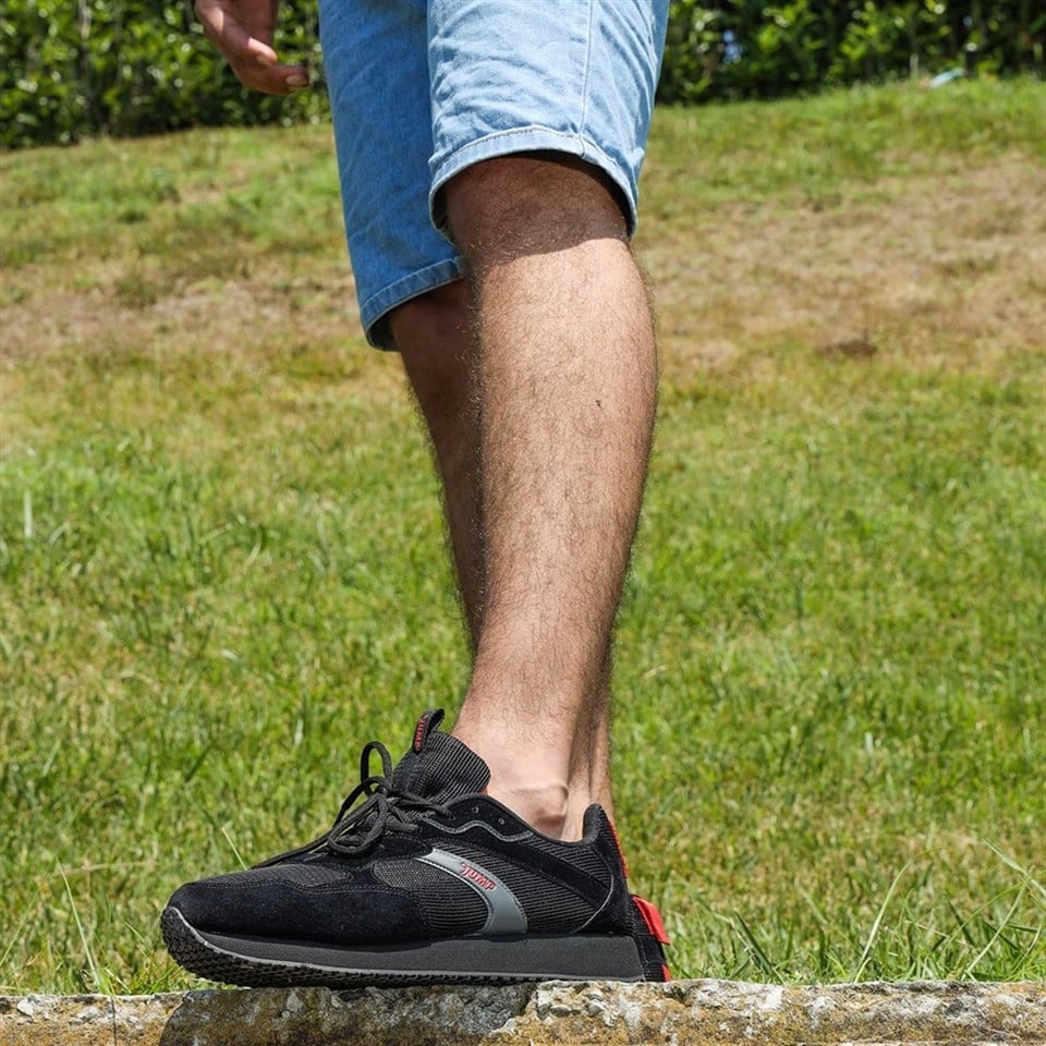Erkek Bağcıklı Siyah Ortapedik Spor