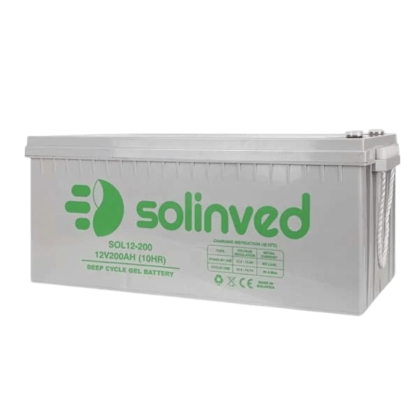 Solinved 12V 200 Ah Jel Akü200 AhSolinved{TEDARIKCI