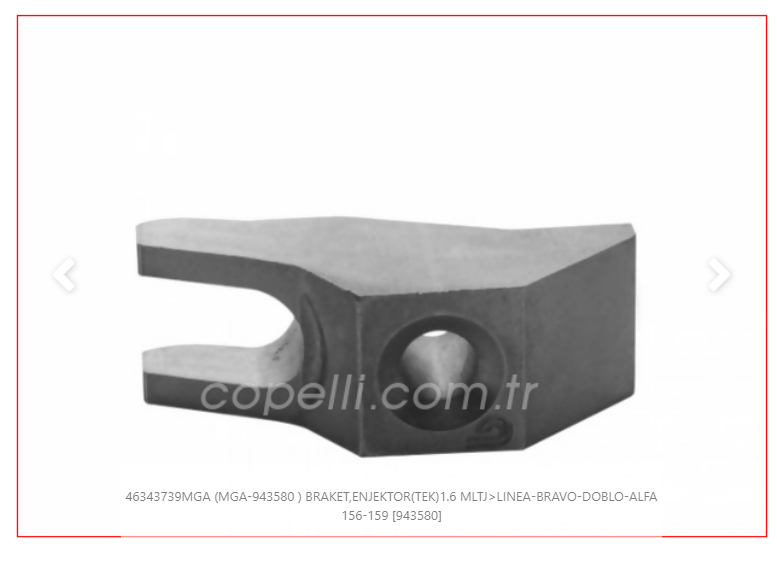 46343739MGA - (MGA-943580 ) BRAKET,ENJEKTOR(TEK)1.6 MLTJ>LINEA-BRAVO-DOBLO-ALFA 156-159-MGA-FIAT / MGA