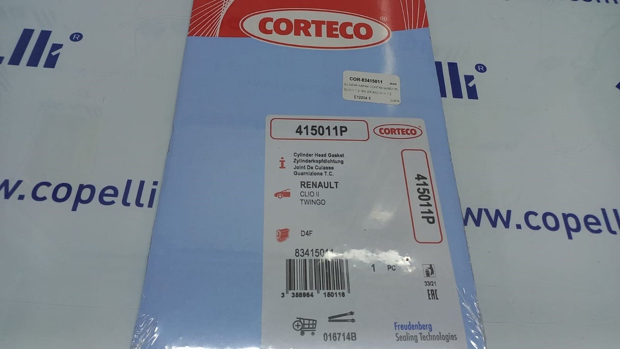 COR-83415011 - SILINDIR KAPAK CONTASI(415011P)CLIO II 1.2 16V (DF4)CLIO III 1.2 16V (05-)-KNG 1.2 16V (01-)-MODUS / CORTECO