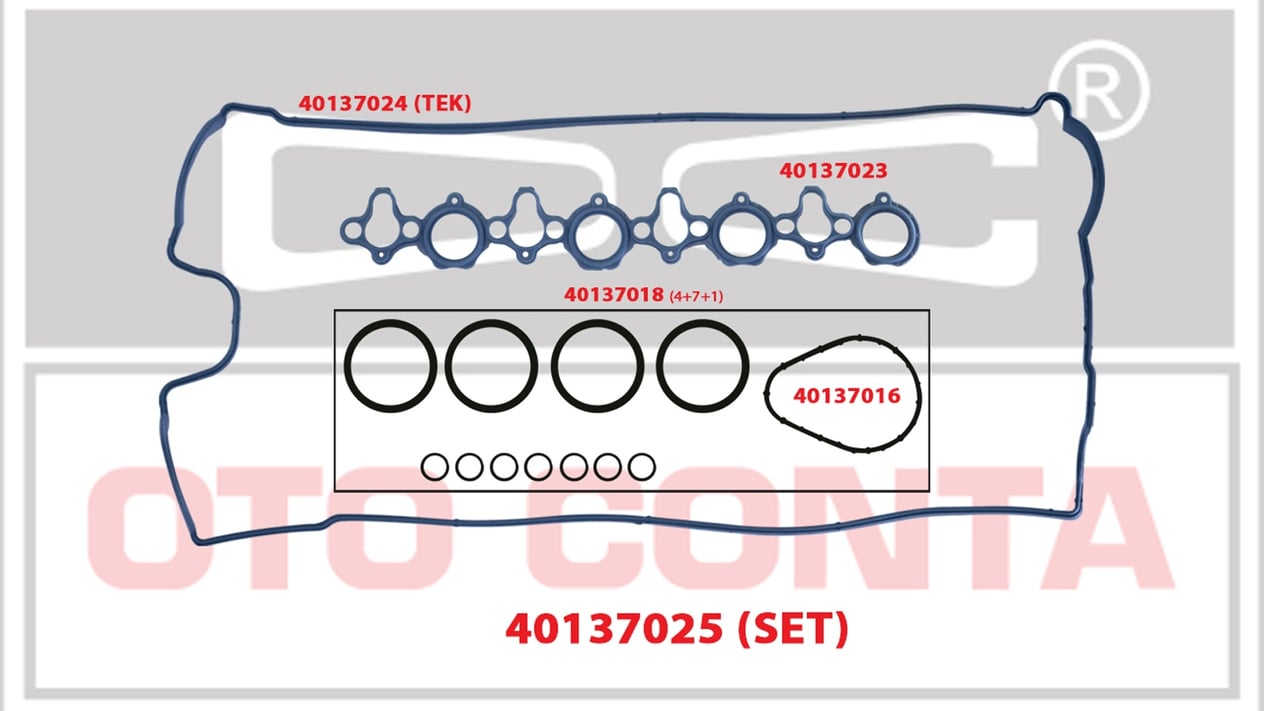 OTC-40137025 - RENAULT MASTER-TRAFIC 2,2-2,5 UST KAPAK TAKIM CONTA SILIKON G9T-G9U 7701472450 / OTOCONTA