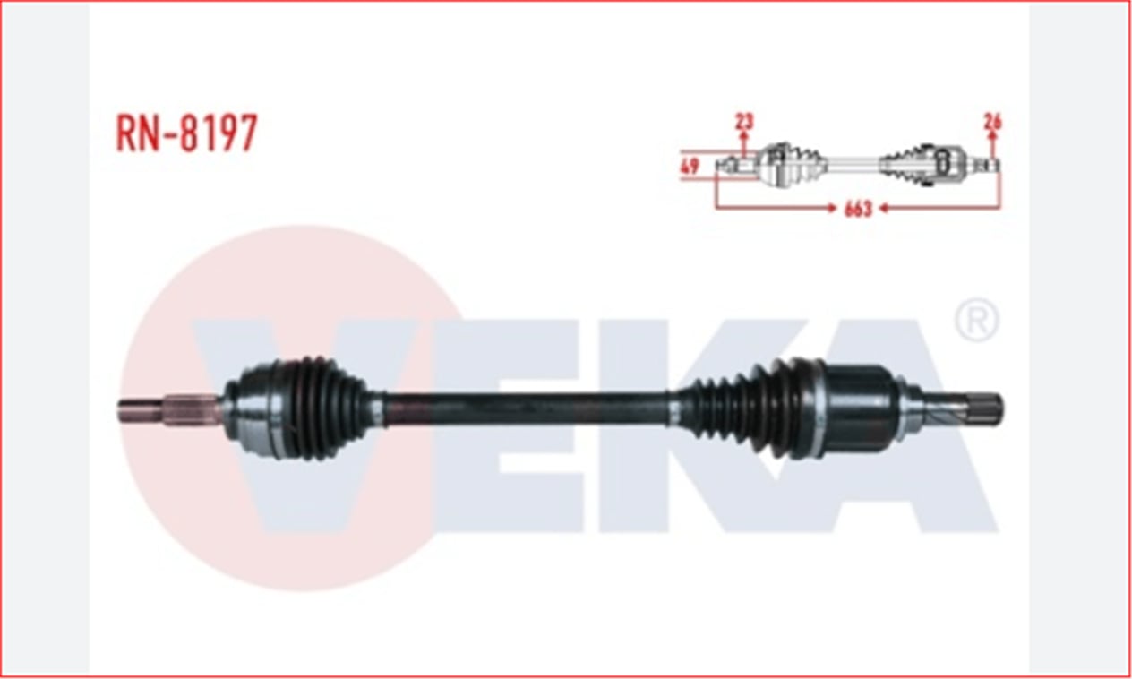 RN-8197 - KOMPLE AKS SOL ON CLIO IV 0.9 TCE UZUNLUK 663mm 2012--VEKA-RENAULT / VEKA
