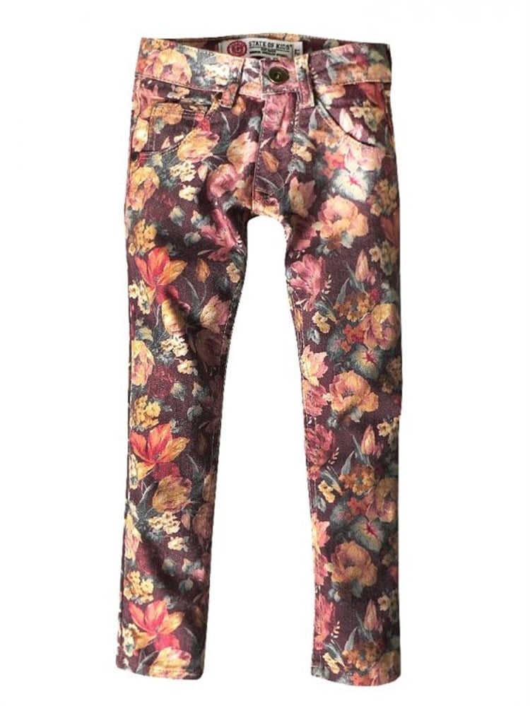 State Of Kids Çiçekli Pantolon - Purple Roses