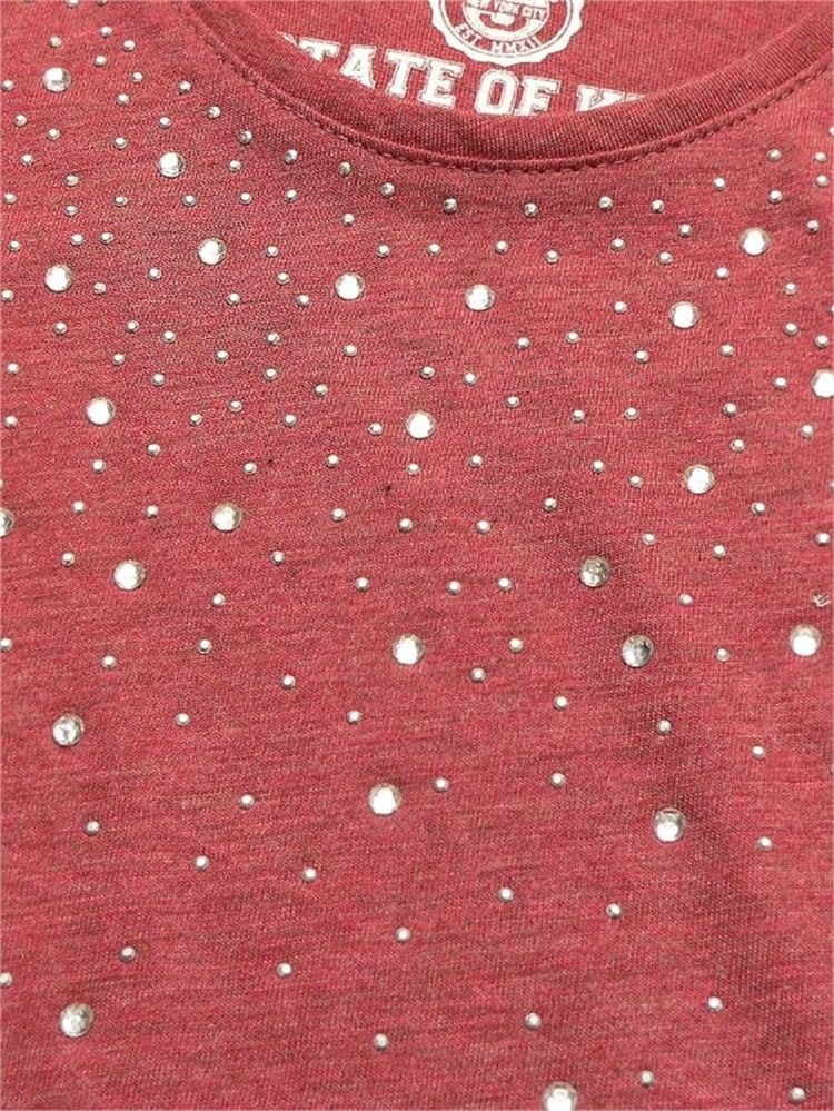 State of Kids Tunik - Taşlı - Bordo Melanj