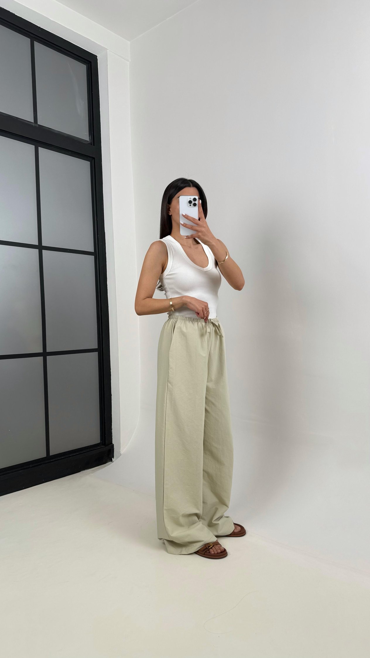 Soft Yeşil Beli Lastikli Salaş Pantolon Gaus00363GausPantsGU1001841