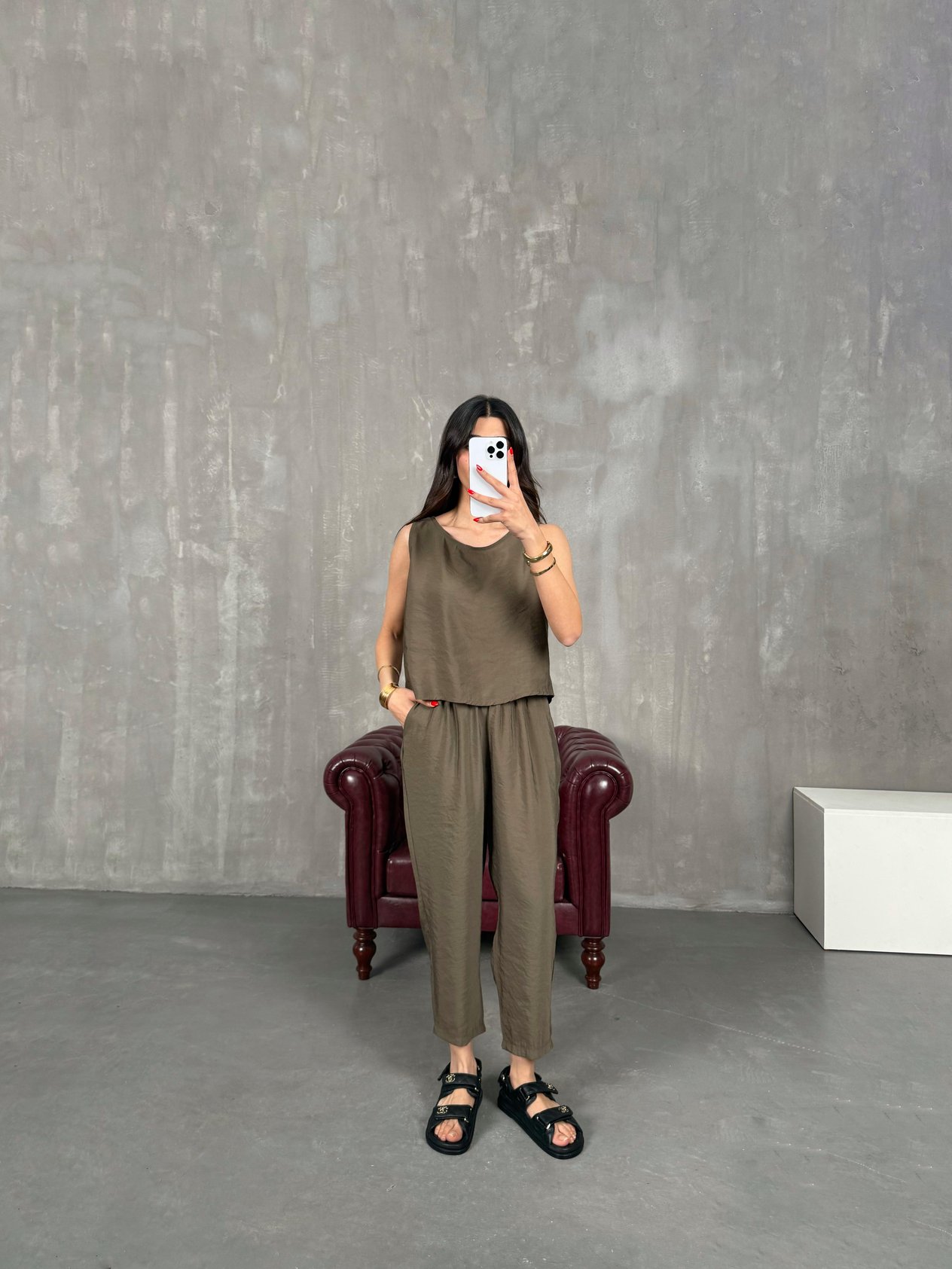 Haki Sıfır Kol Tensel Takım Gaus00165GausSuitsGU1001478
