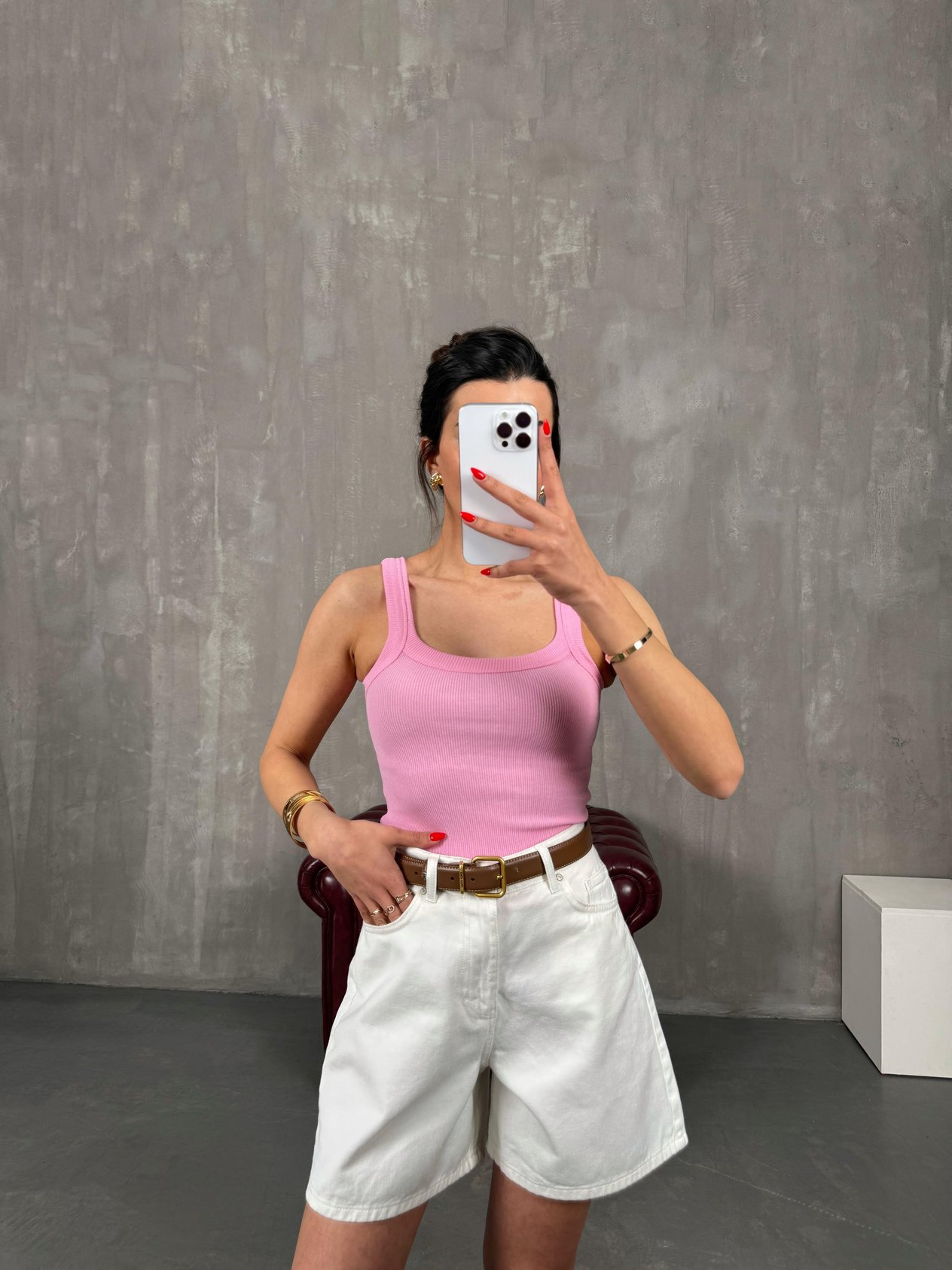 Pembe Askılı Crop Gaus00220GausCropGU1001504