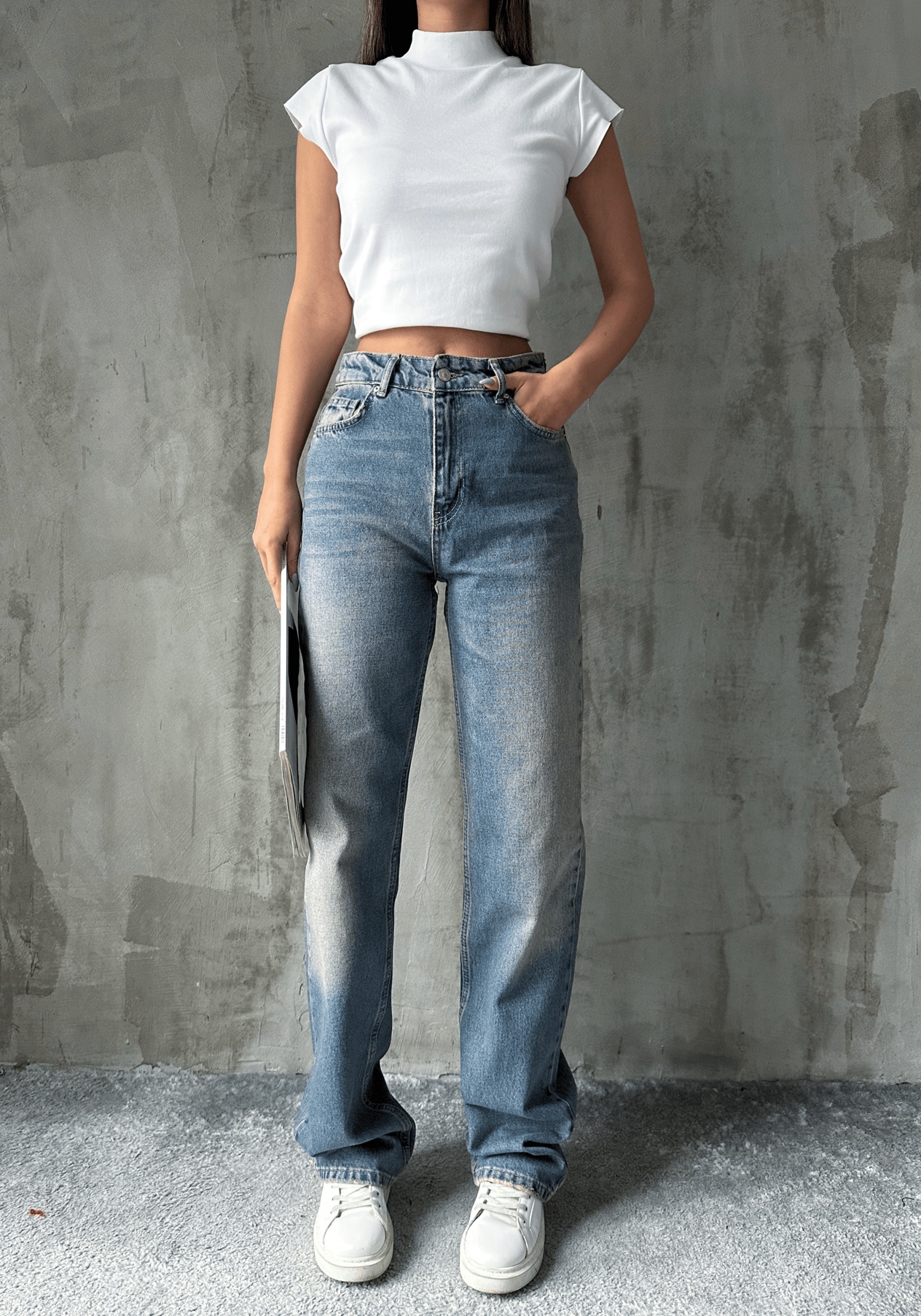 Düşük Bel Wideleg Pantolon Tint