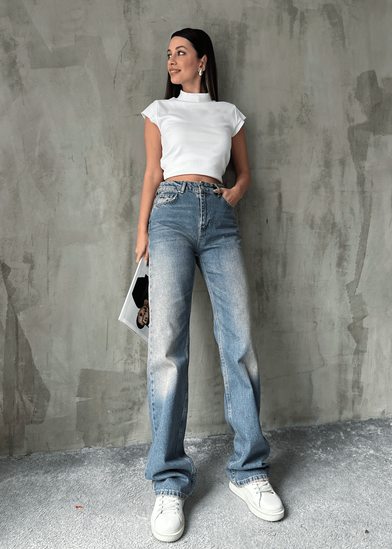 Düşük Bel Wideleg Pantolon Tint