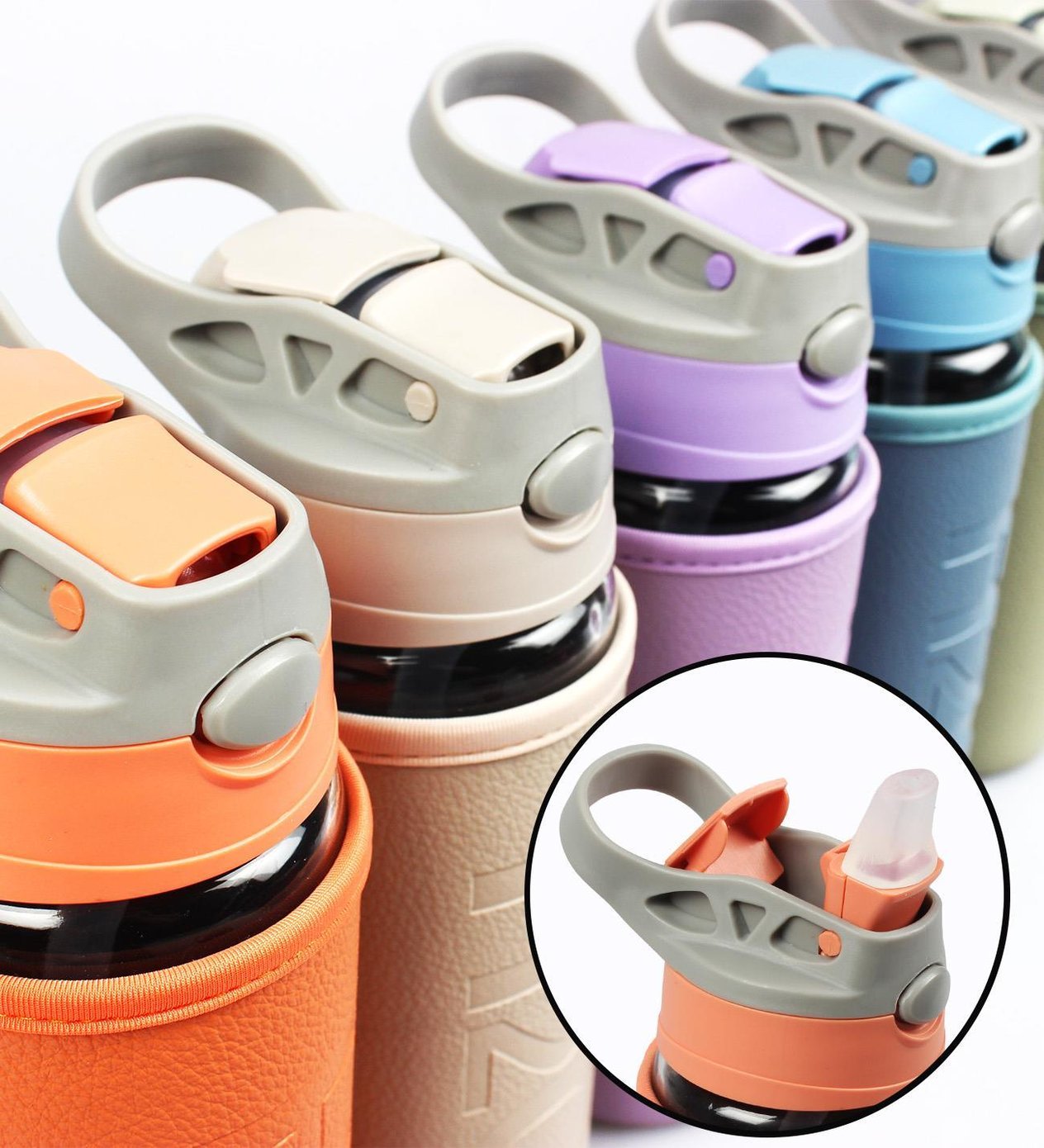 500 ML Deri Kılıflı Cam Matara & Kişiye Özel Kupa & Tasarım Defter & Mum & Touch Pen Kalem Hediye Seti