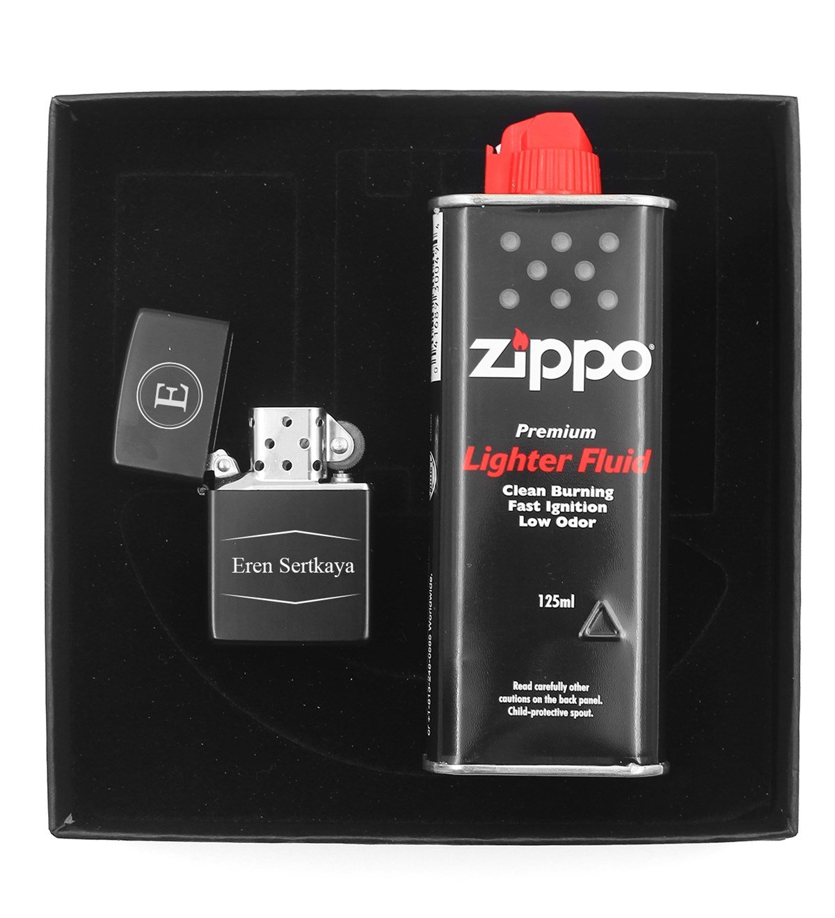 Kişiye Özel Zippo Model Benzinli Çakmak & 125 ML Zippo Benzin