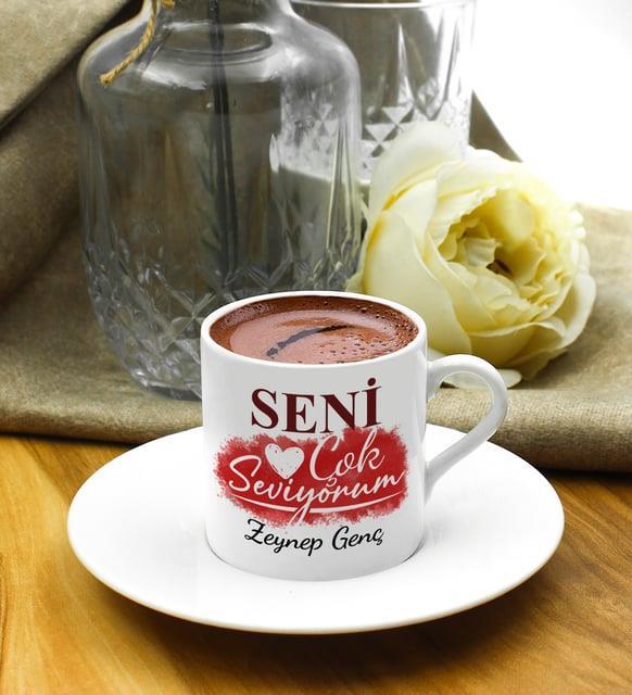 Sevgililere Özel Tasarım Kişiye Özel Fincan & Truffle Çikolata Kutusu & Peluş Ayıcık Hediye Seti