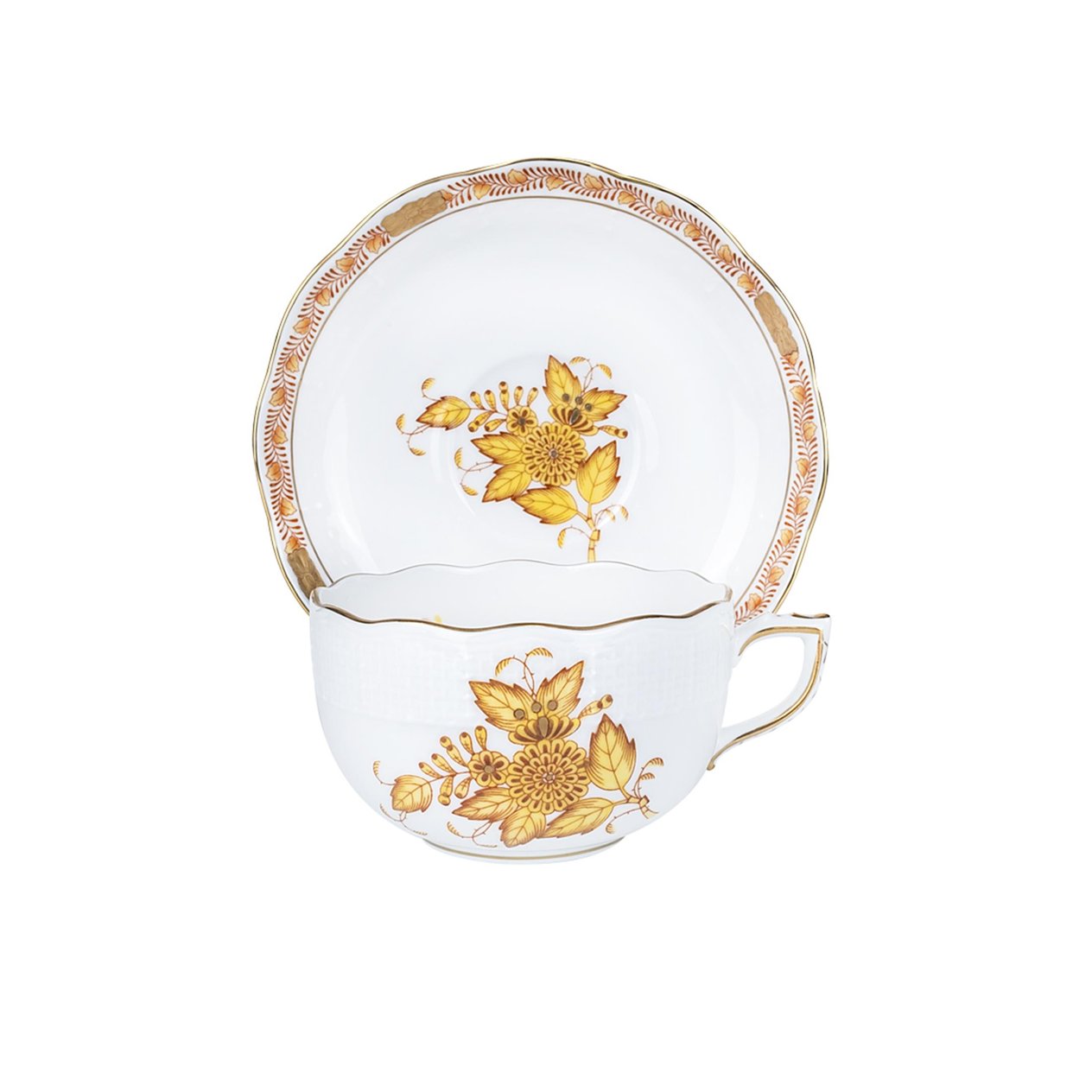 HEREND Çay Fincanı & Tabağı 200ml Apponyi Sarı