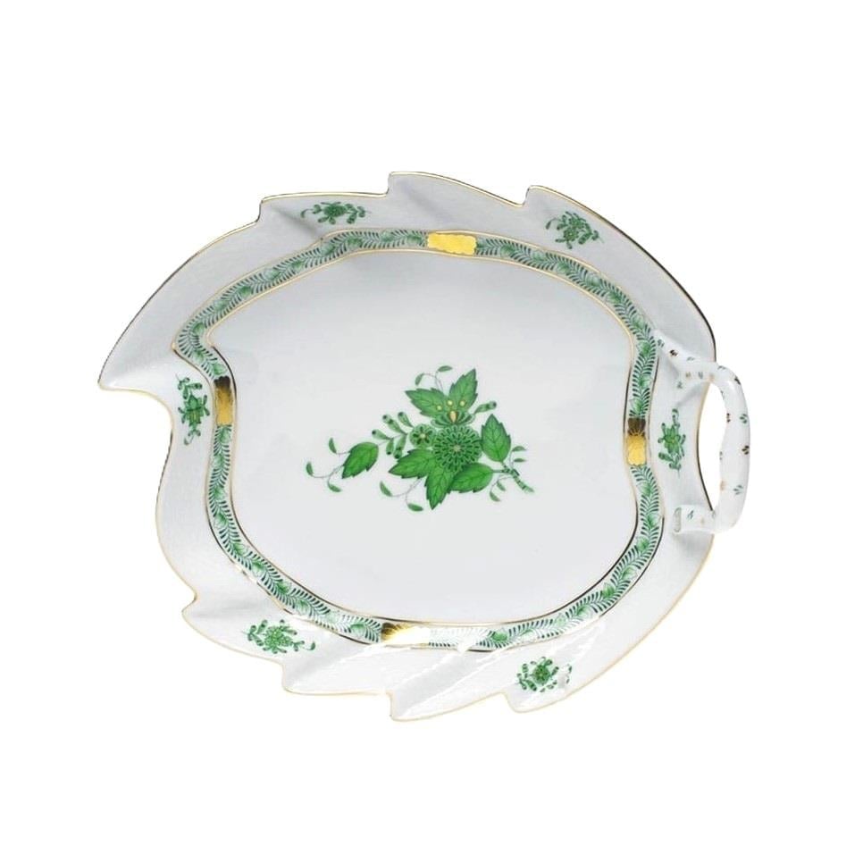 HEREND Yaprak Servislik 24cm Apponyi Yeşil