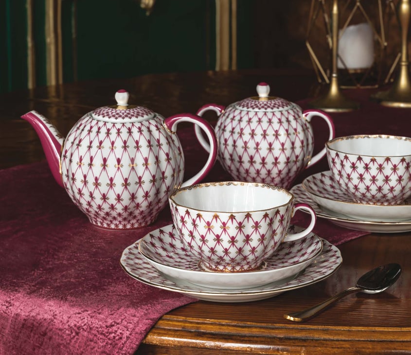 IMPERIAL PORCELAIN Çay Fincanı 250 ml Net-blues2 Pembe