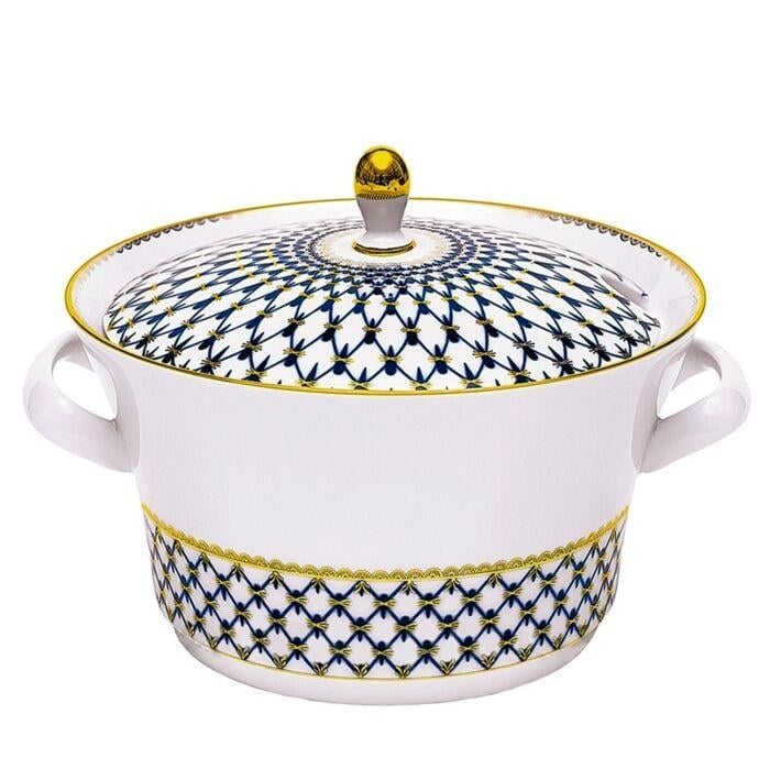 IMPERIAL PORCELAIN Çorba Servislik Kasesi Cobalt net Mavi