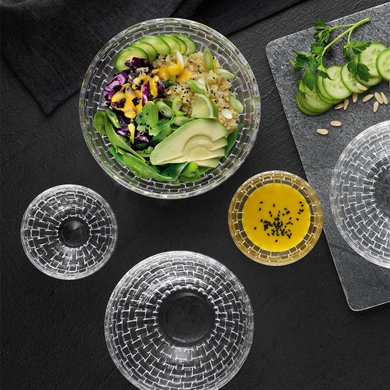 NACTMANN Round Bowl 15 cm Set of 2 Bossa Nova Transparent