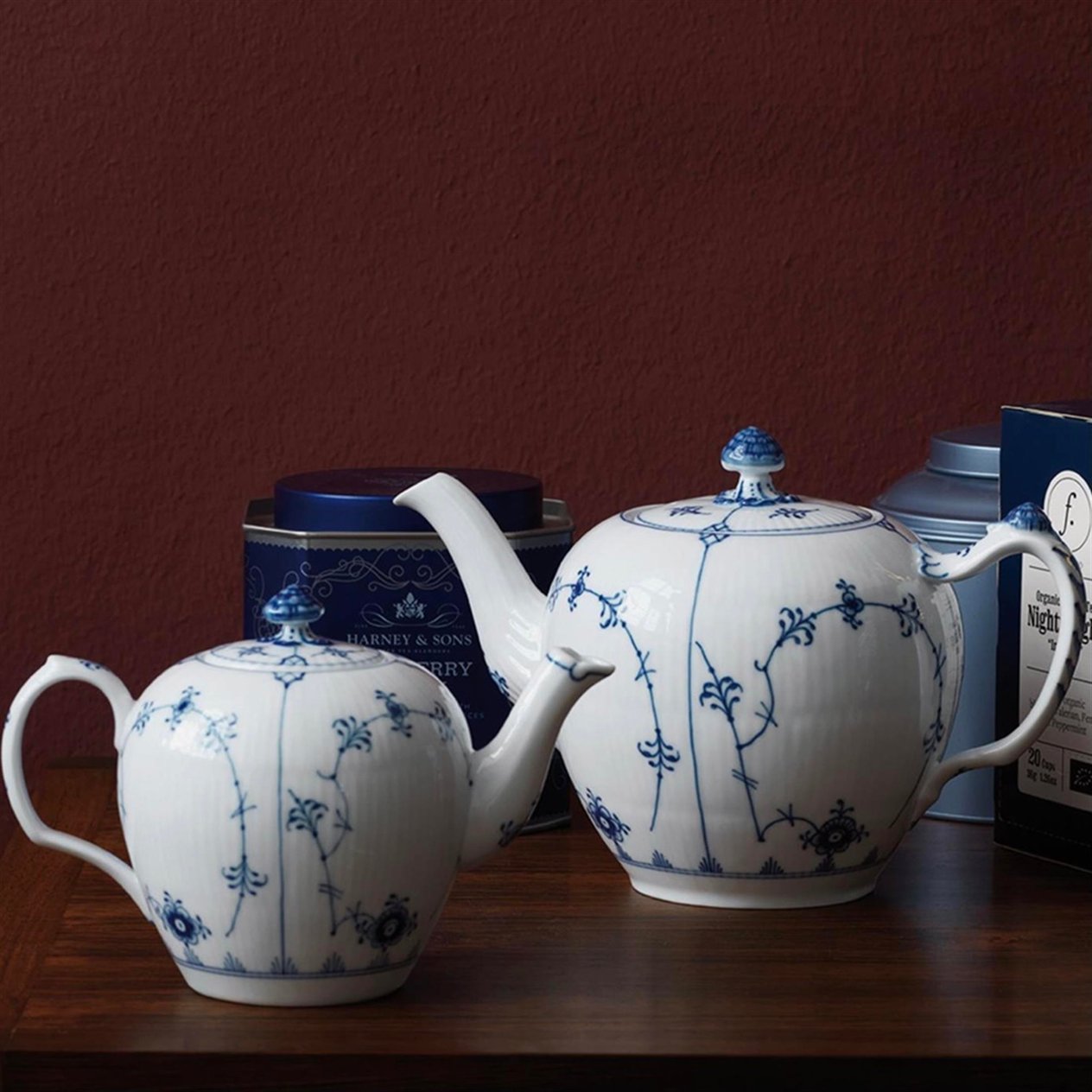 ROYAL COPENHAGEN Çaydanlık 700 ml Blue Fluted Plain