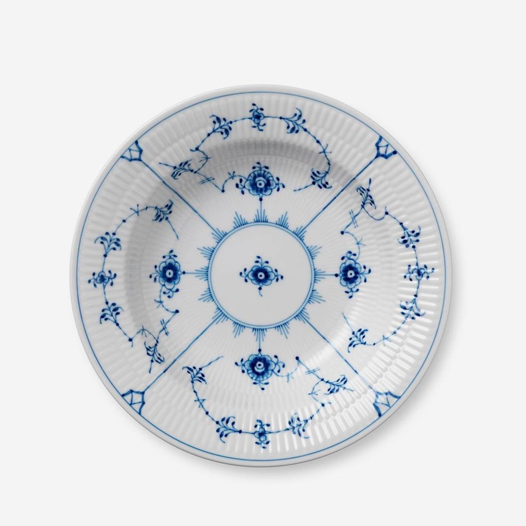ROYAL COPENHAGEN Çukur Yemek Tabağı 21 cm Blue Fluted Plain