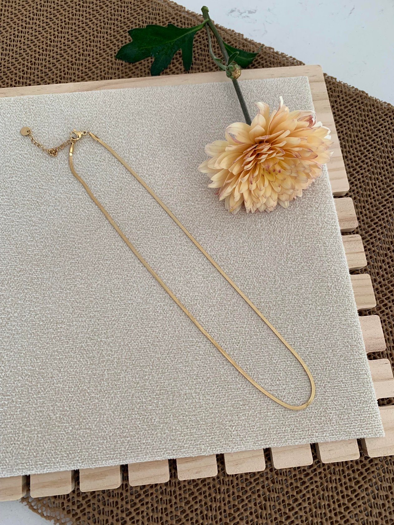Çelik 41 Cm 1 mm İnce İtalyan Zincir Kolye Gold