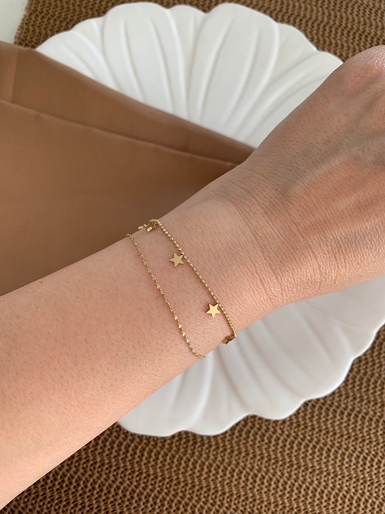 Çelik Gold 2 Li Mini Yıldız Sıralı Bileklik