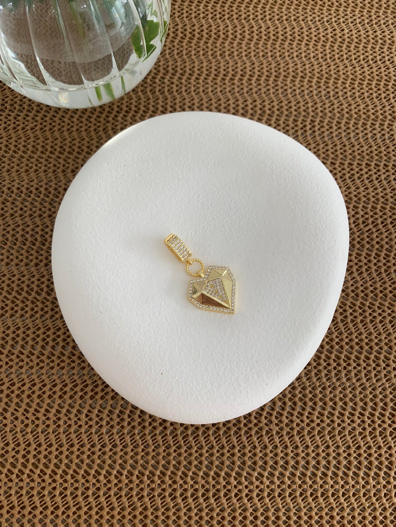 Özel Seri Gold Taşlı Elmas Kalp Charm