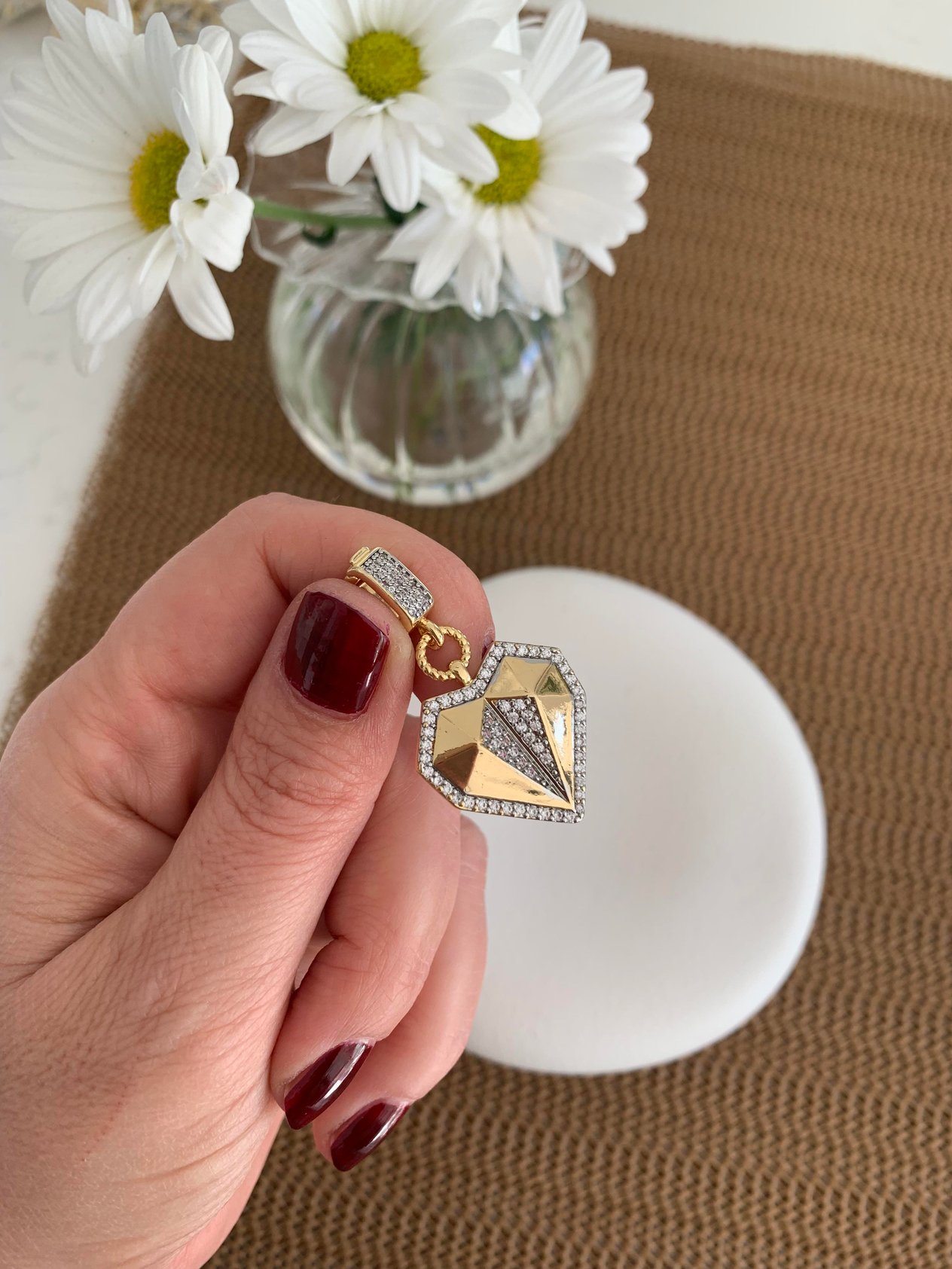 Özel Seri Gümüş Zirkon Taşlı Kalp Charm
