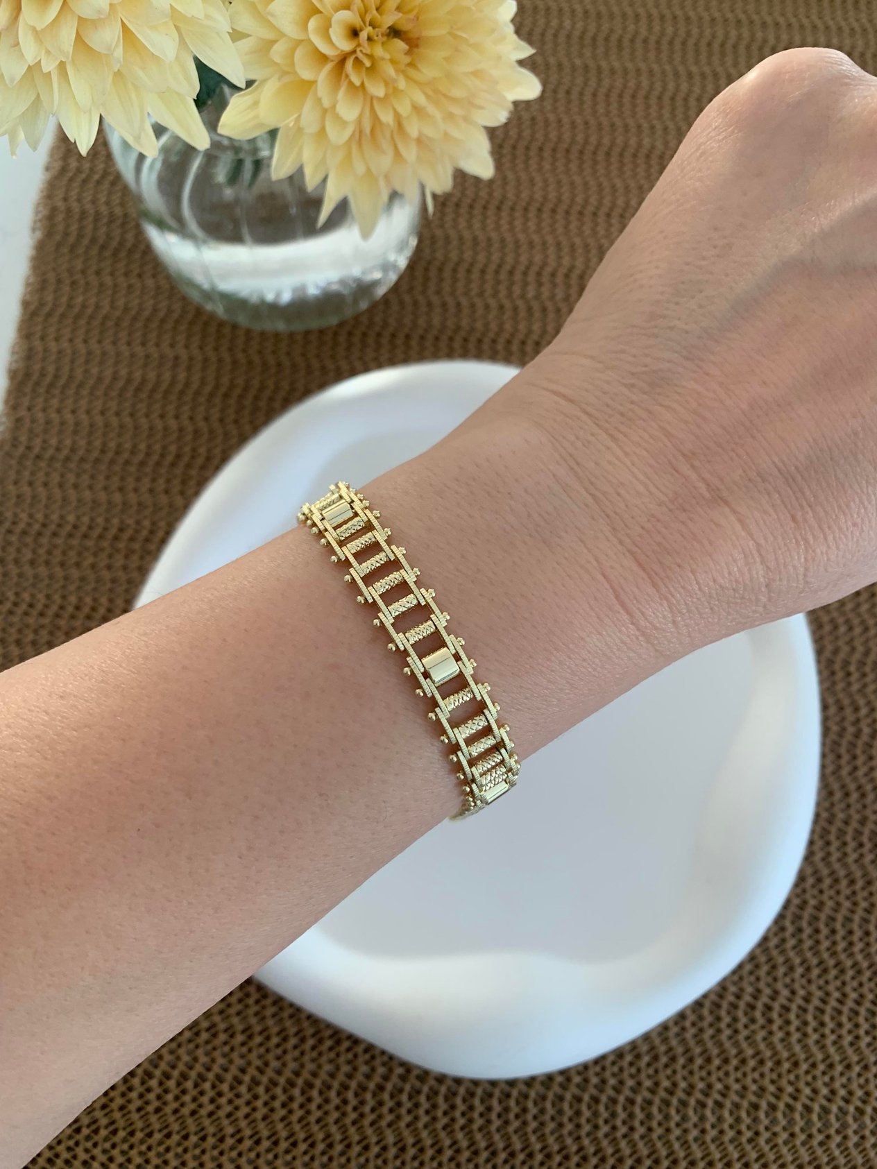 Vip 14k Biyeli Hasır Zincir Bileklik