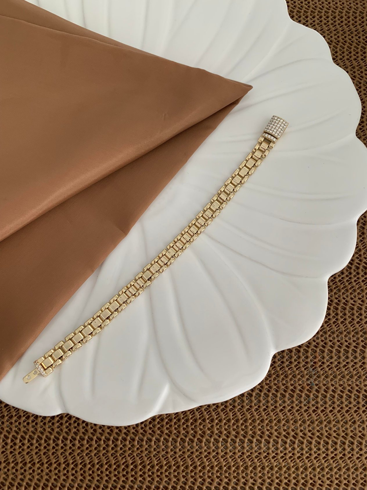 Vip 14k Zirkon Taşlı Biyeli Gurmet Bileklik