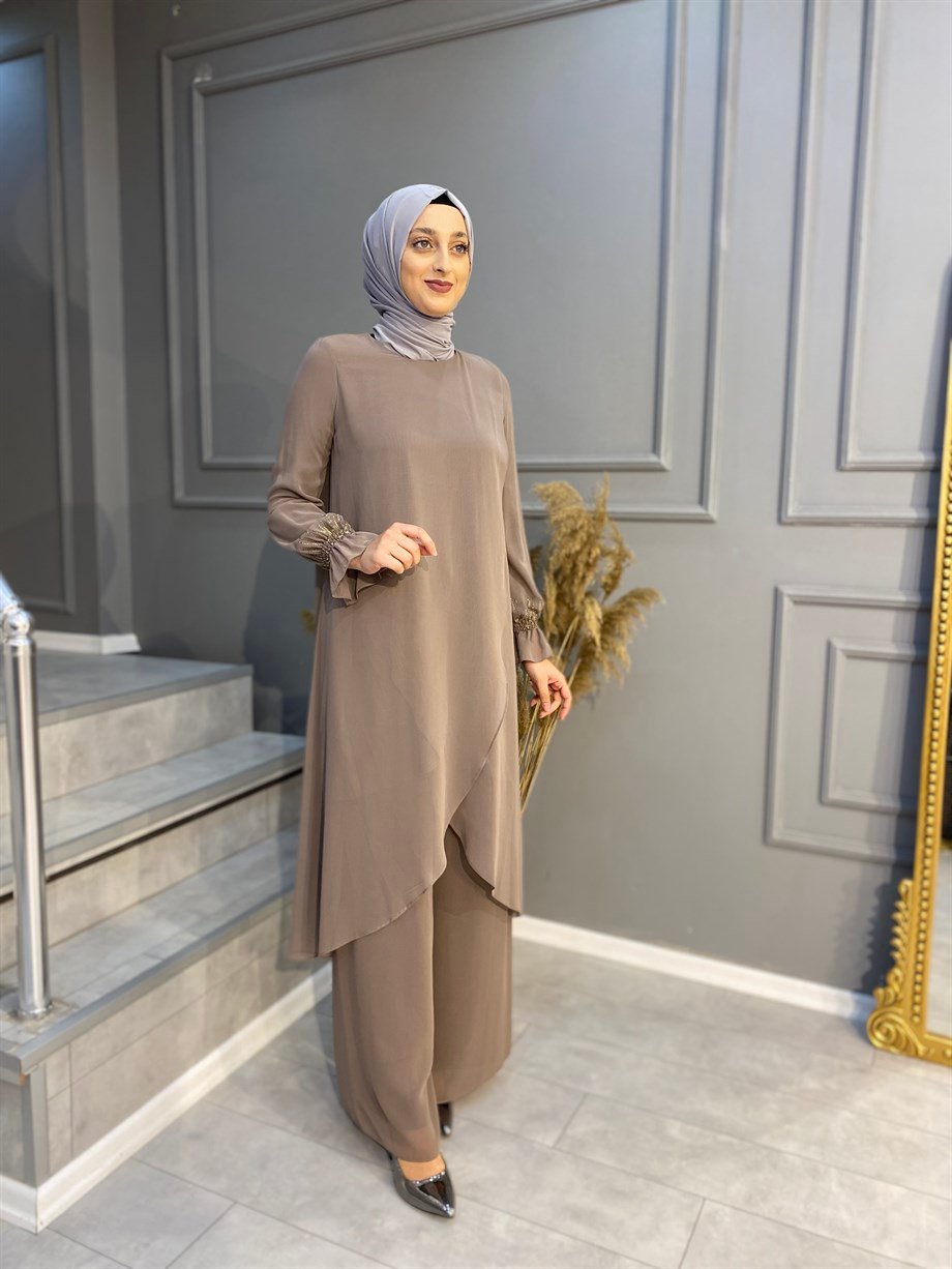 NEVON 21Y-5000 Taş İşleme Detaylı Pantalonlu Takım