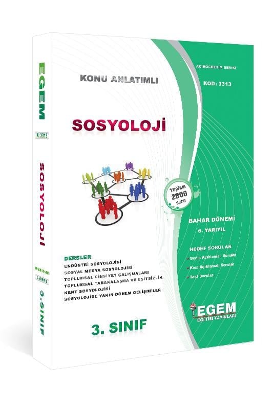 3. SINIF SOSYOLOJİ(BAHAR DÖNEMİ) KONU ANLATIMLI SORU BANKASI(6. Yarıyıl)