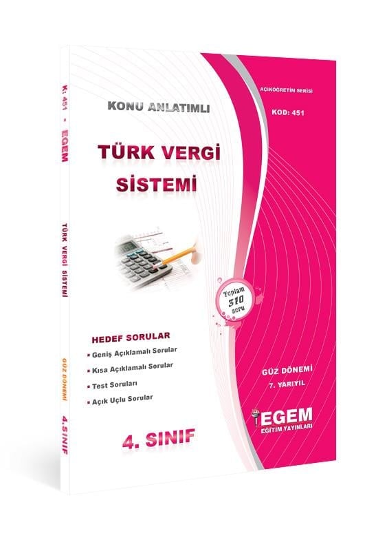 AÖF Türk Vergi Sistemi Konu Anlatımlı Soru Bankası
