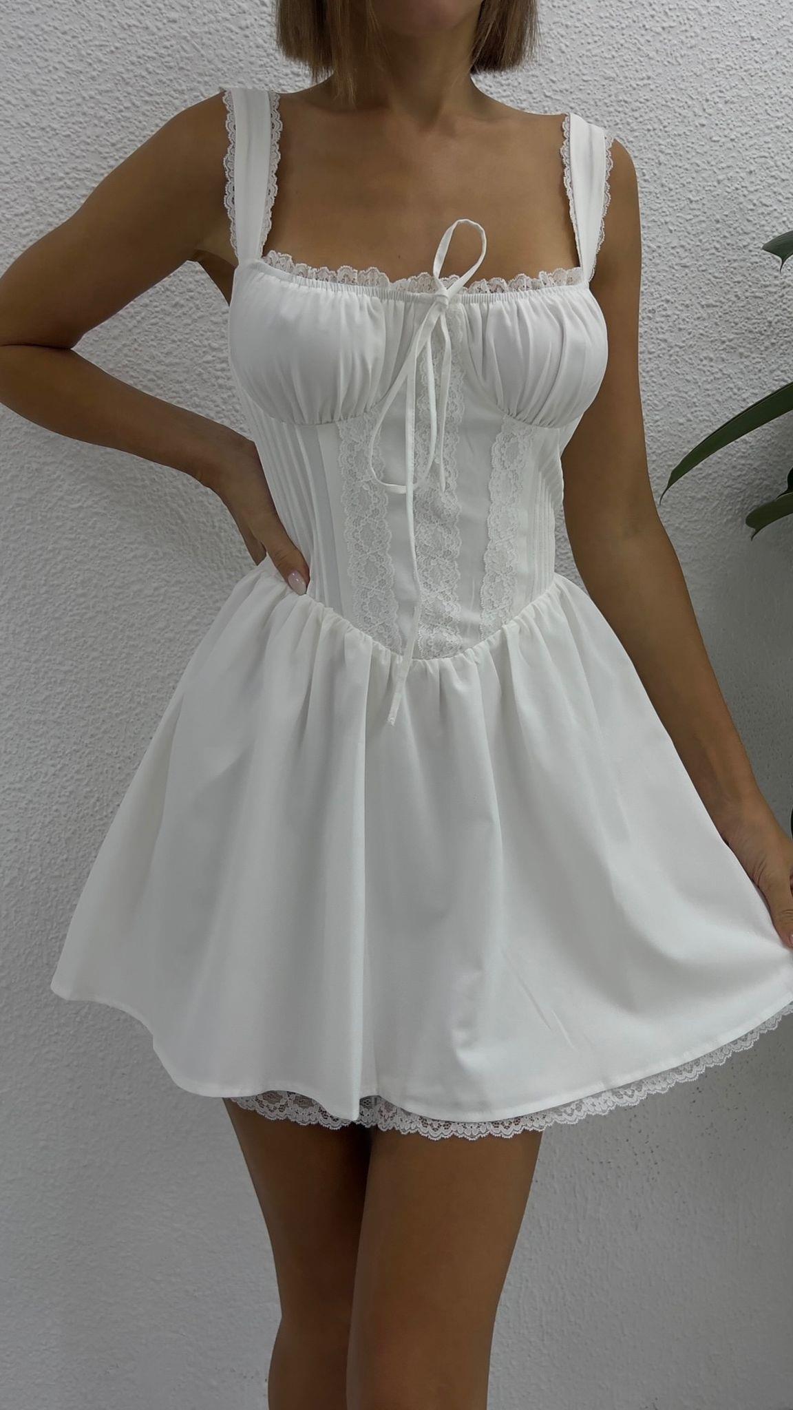 Korse Dantel Mini Elbise