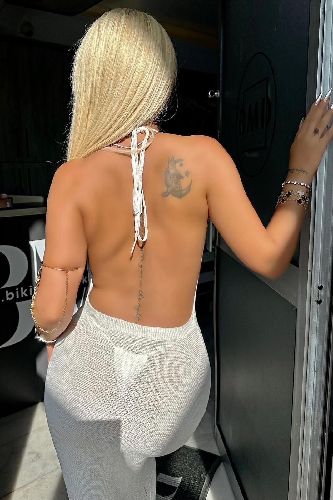 Sırtı Açık Örme Elbise