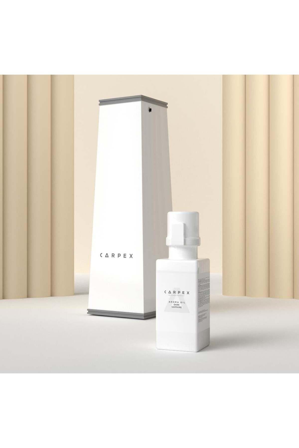 CARPEX Auramax Pro 1200L Geniş Alan Koku Makinesi Beyaz ve Dark Sapphire Auramax Koku Kartuşu 250 ML Seti