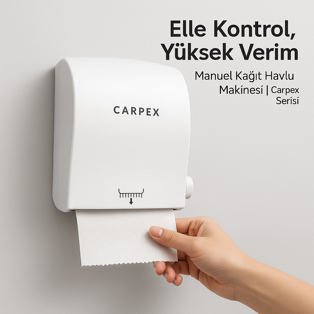 Carpex Autocut Manuel Kağıt Havlu Makinesi - Havlu Dispenseri Beyaz