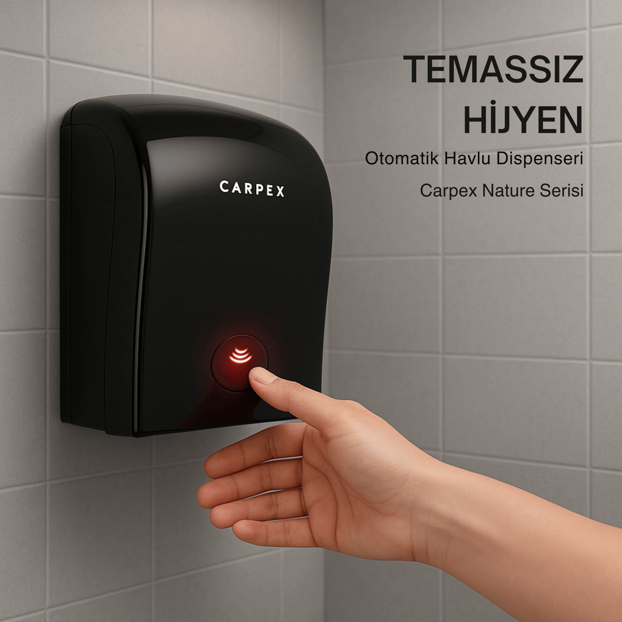 Carpex Otomatik Sensörlü Kağıt Havlu Makinesi Siyah - Havlu Dispenseri