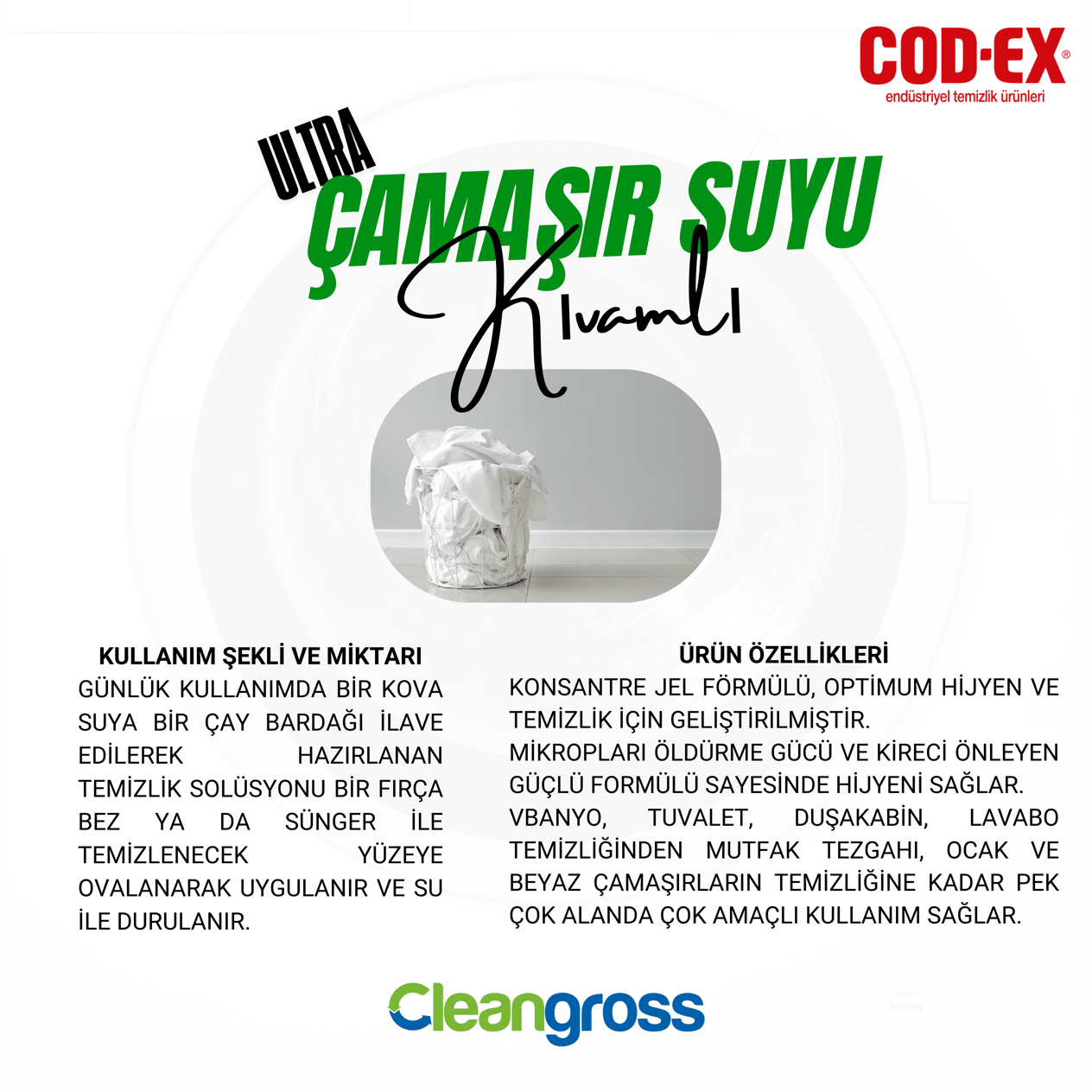 COD-EX Kıvamlı Çamaşır Suyu 4 L