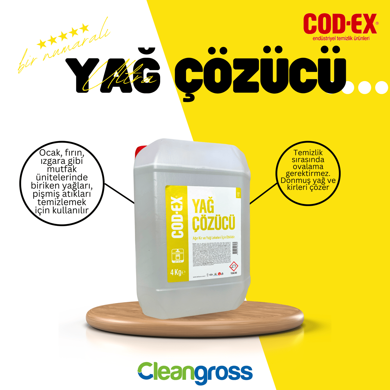 COD-EX Yağ Çözücü 4 Kg X 2 Adet