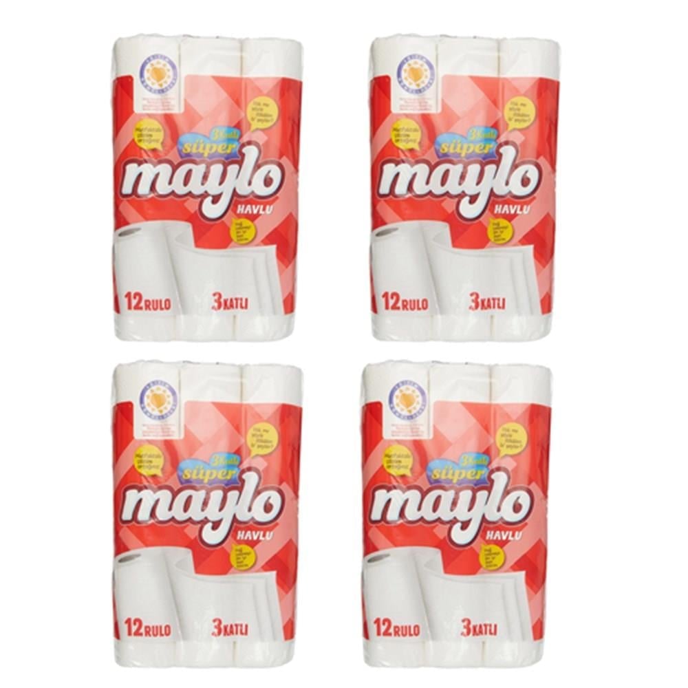 Maylo 3 Katlı Rulo Havlu 48 Rulo 1 Koli
