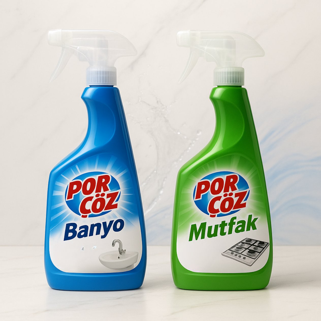 Porçöz Mutfak Sprey 750ml +Porçöz Banyo Sprey750ml