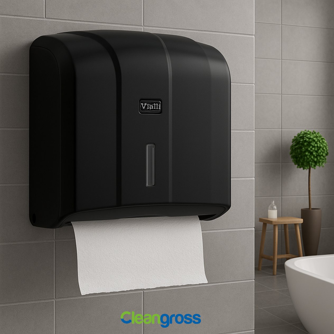 Vialli KH300B Z Katlı Kağıt Havlu Dispenseri 300'lü Siyah