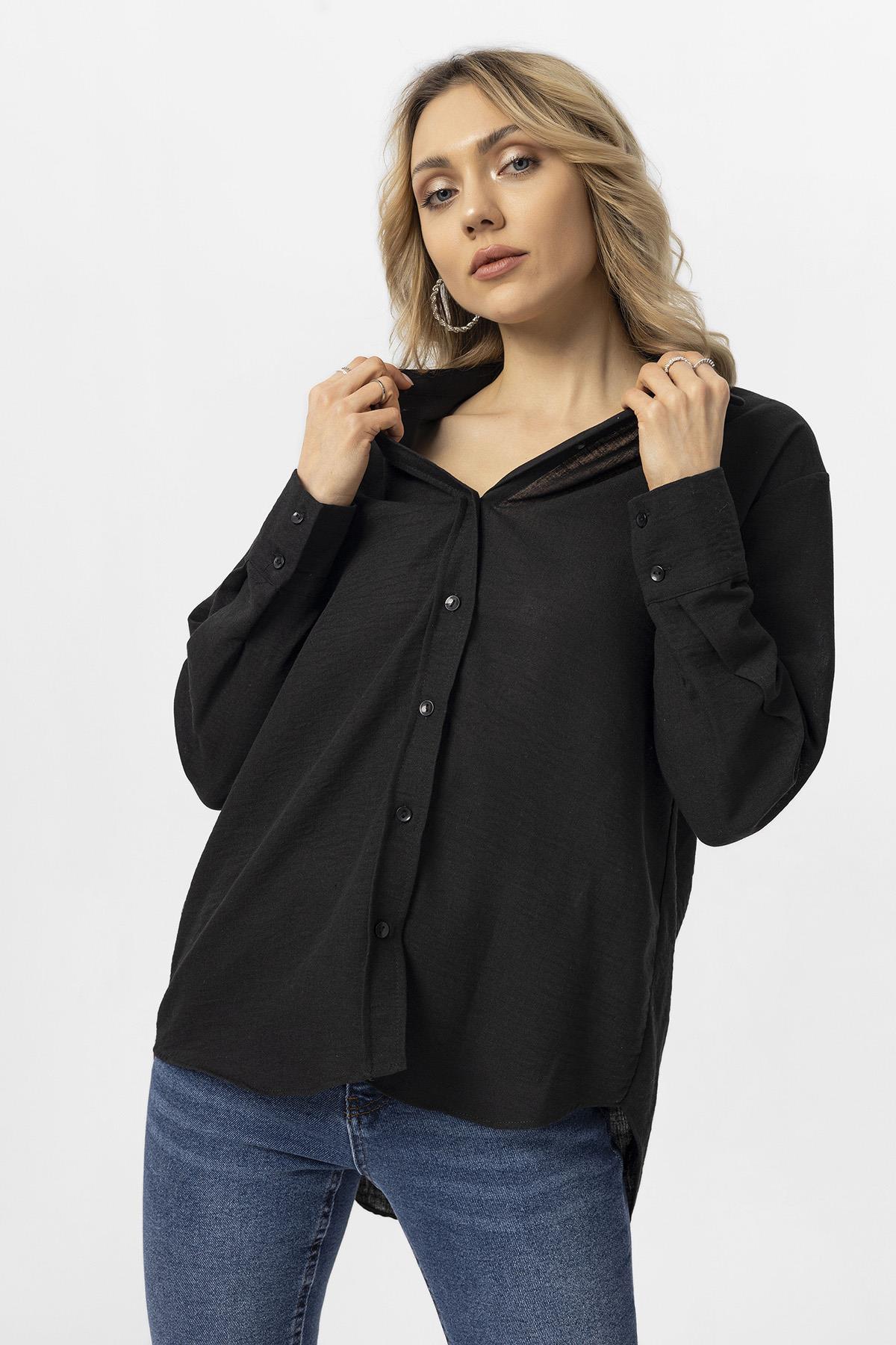Kadın Oversize Keten Gömlek